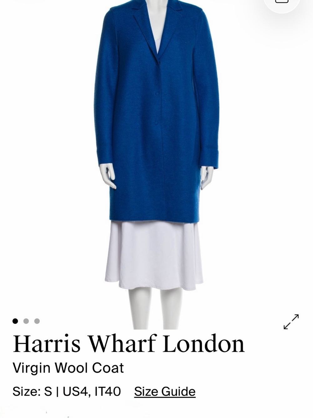 Harris Wharf London Women's Virgin Wool Coat in Royal Blue